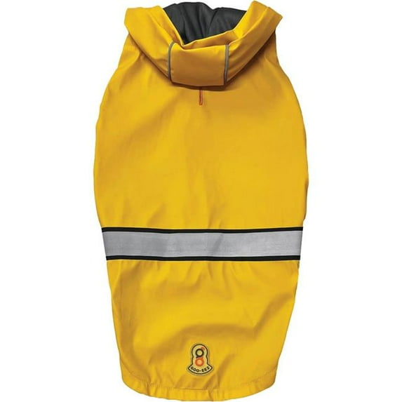 Goo-Eez GZ1003 M YELLOW Reflective Hooded Dog Raincoat - Yellow & Gray - Medium - Case of 48