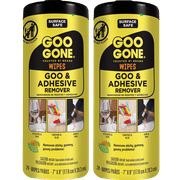 Goo Gone Adhesive Remover Wipes   Removes Stickers, Residue, Grease, Grime, Crayon, Sap, Sticky or Gooey Messes, Pre-Moistened Wipes, 2 Pack, 48 Count