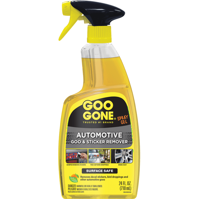 Goo Gone Automotive Adhesive Spray Gel Cleaner for Tires, Rims, Stickers, Bugs, Tar & Sap - 24 oz