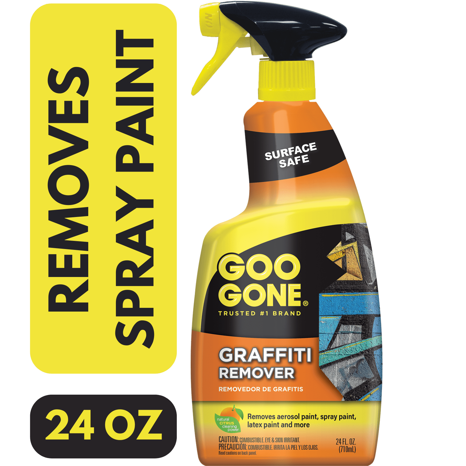 Goo Gone Graffiti Remover Spray Cleaner for Aerosol Spray Paint & Acrylic Paint Clean-Up , 24 oz.