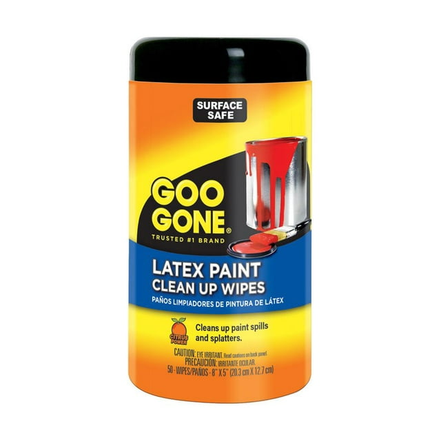 Goo Gone Paint CleanUp Wipes Latex Paint Remover 50 Count