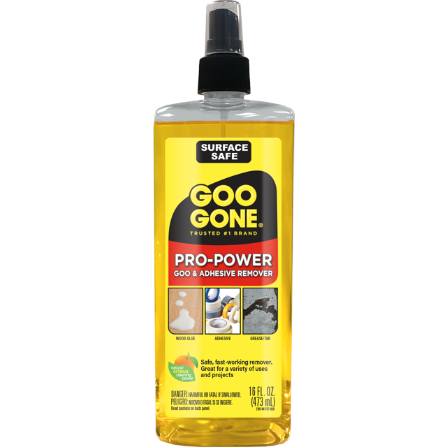 Goo Gone ProPower Adhesive, Grease & Tar Remover Spray, Orange Citrus Scent, 16 oz