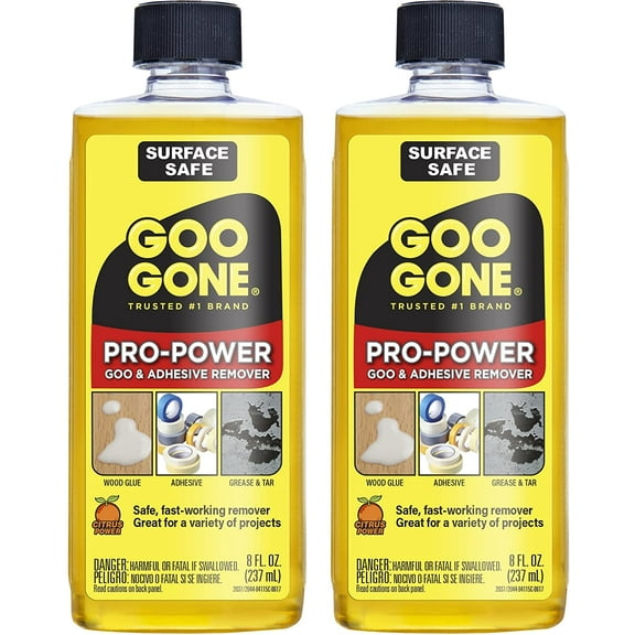 Goo Gone Pro-Power Adhesive Remover - 8 Ounce 2 Pack - Use on Silicone, Caulk, Contractor's Adhesive, Tar, Adhesive and More