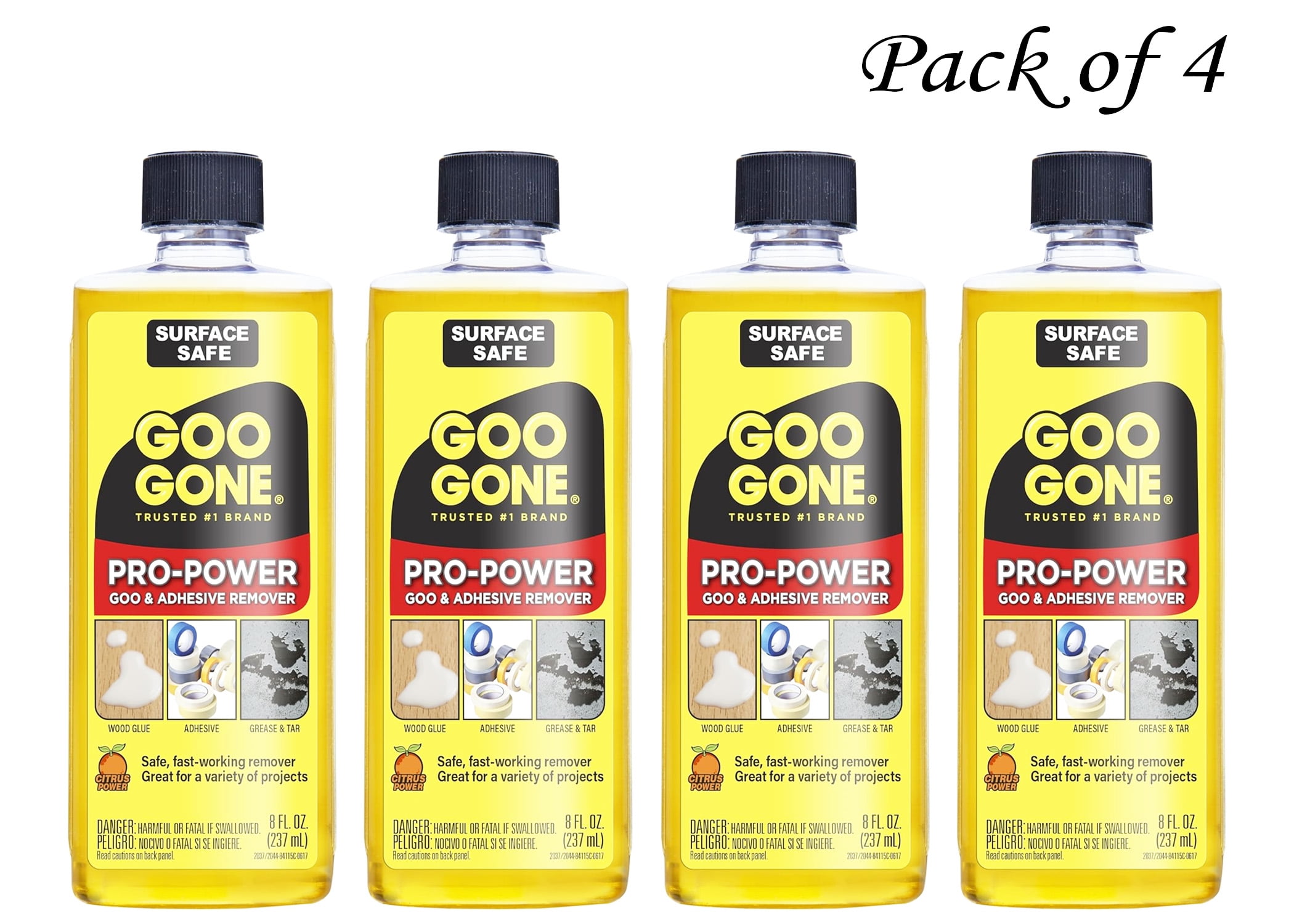 Goo Gone Pro-Power Adhesive Remover - 8 Ounce (Pack of 4)