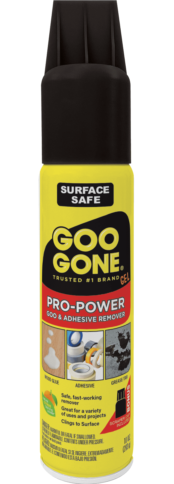 Goo Gone Pro Power Goo & Adhesive Remover Aerosol with Scraper, 10 oz.