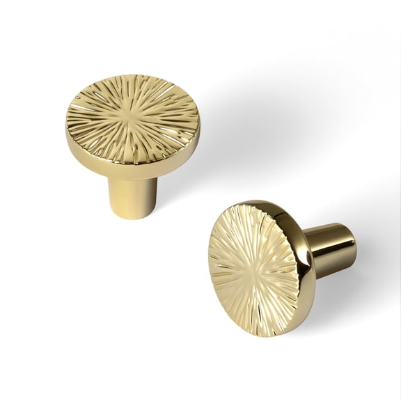 Goo-Ki 1.1''(28 mm) Dia Luxurious & Sturdy Zinc Alloy Cabinet Knobs,Polished Gold Drawer Pulls Handles for Kitchen,Drawer,Cupboard & Wardrobe,6 Pack