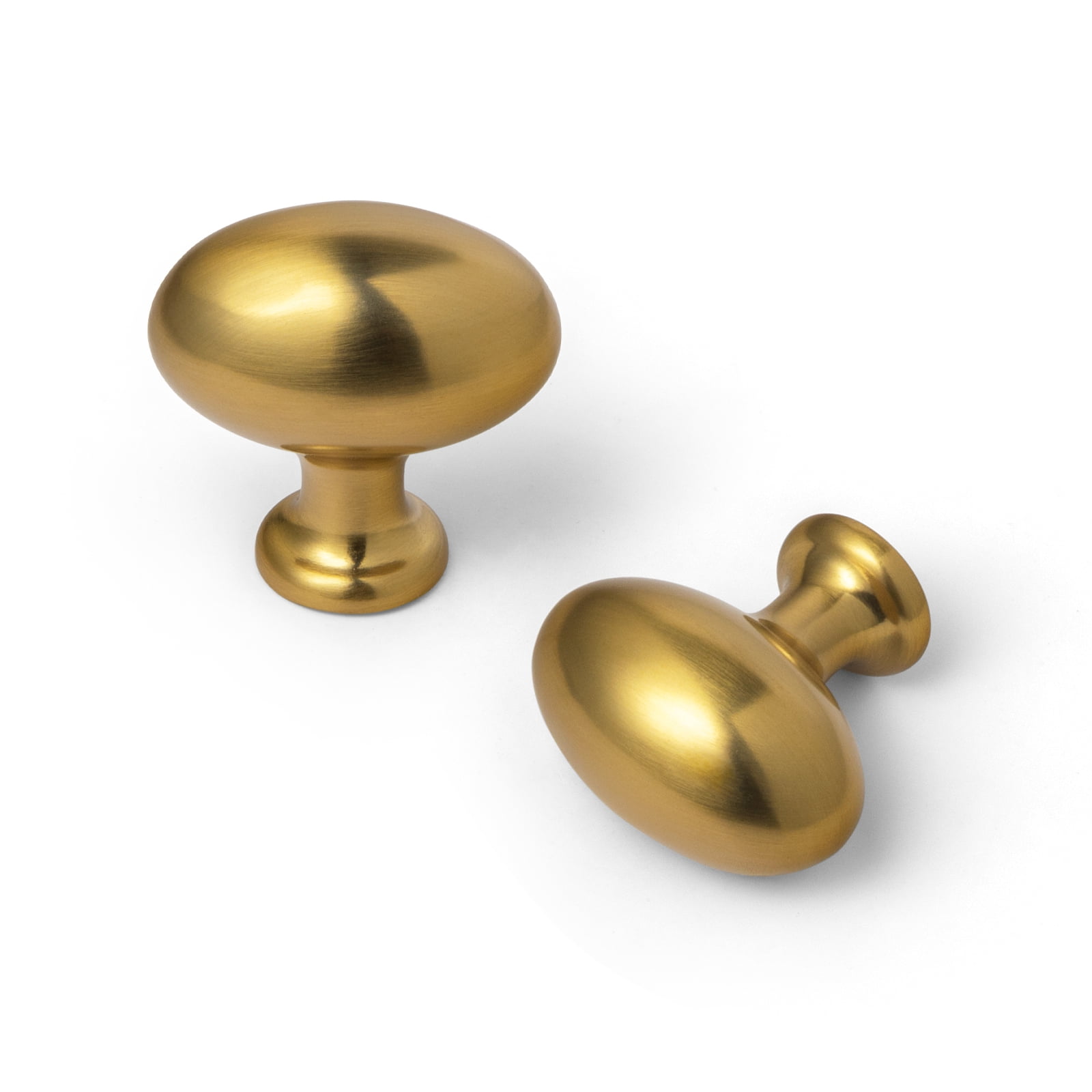 Goo-Ki 1.4 Inch (35 MM) Oval Brushed Gold Drawer Knobs, Modern Zinc Alloy Cabinet Knobs for Dresser,Wardrobe & Cupboard, 6 Packed