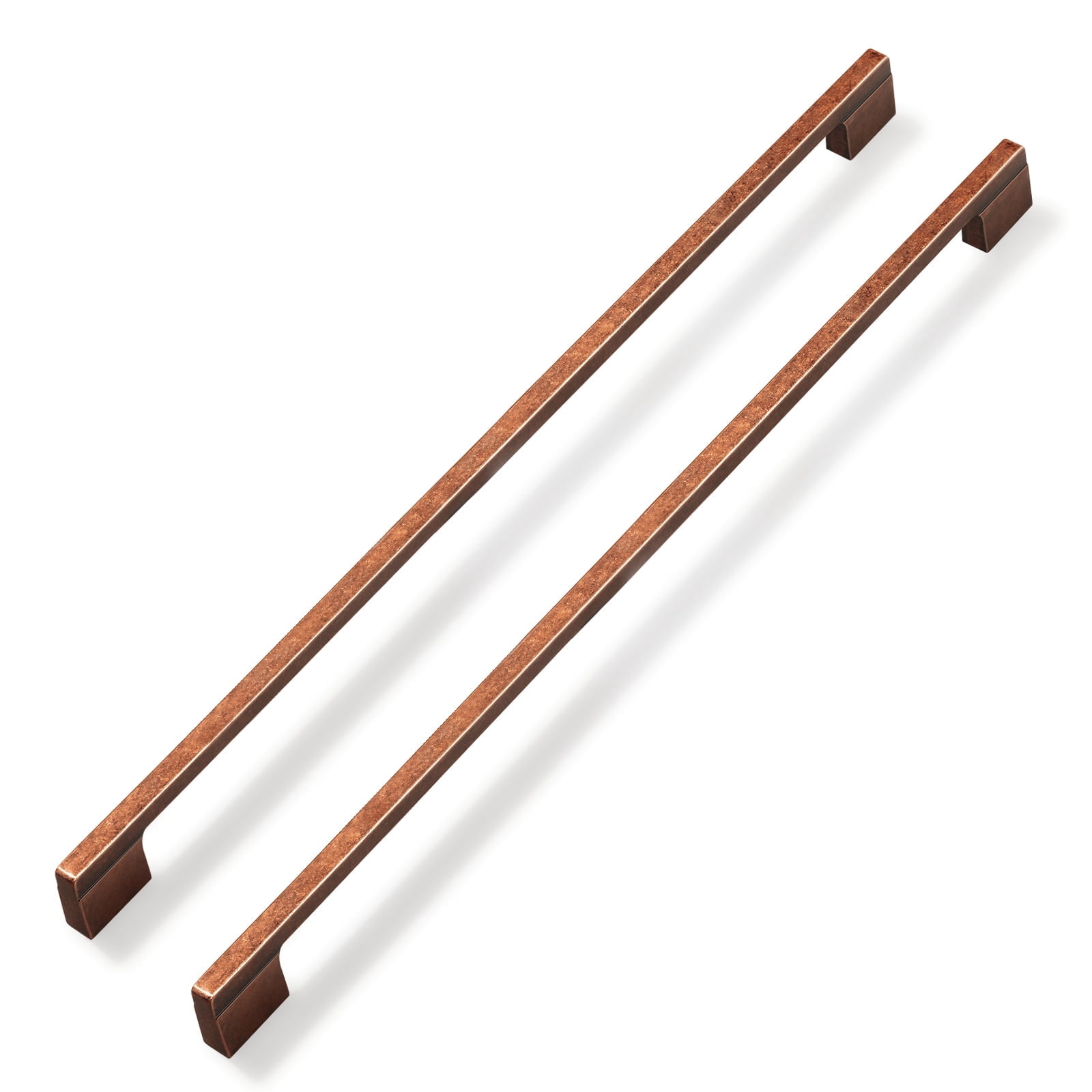 Goo-Ki 11-1/3 Inch （288mm） and 12-3/5 in (320mm) Hole Centers Drawer Cabinet Handles, 6-Pack Antique Copper Solid Cabinet Handles