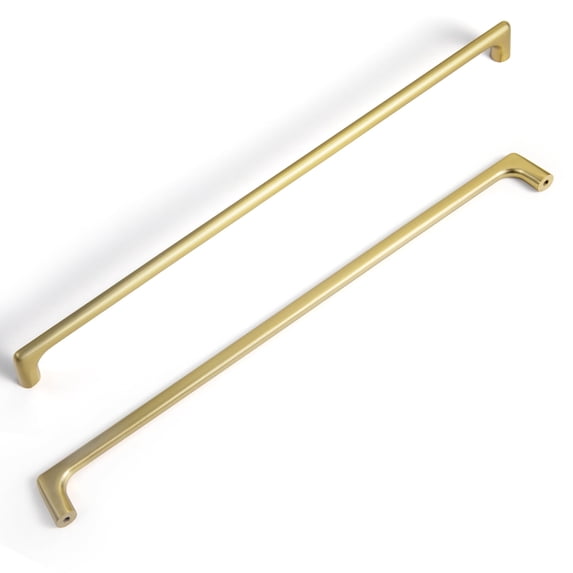 Goo-Ki 12.6''(320mm) Hole Center Brushed Brass Cabinet Pulls, Zinc Alloy Minimalist Style Cabinet Handles for Drawer,Dresser,Cupboard Wardrobe Cabinet,6 Pack