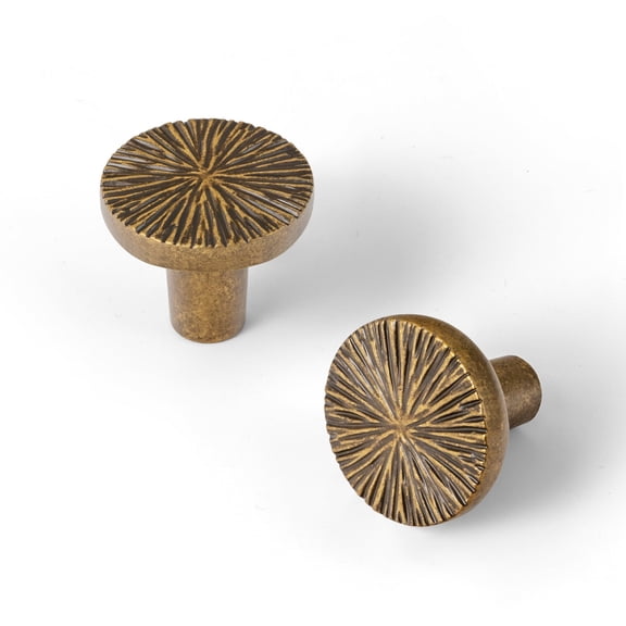 Goo-Ki 12 Pack 1.1''(28 mm) Dia Luxurious & Sturdy Zinc Alloy Cabinet Knobs, Antique Brass Drawer Pulls Handles for Kitchen,Drawer,Cupboard & Wardrobe