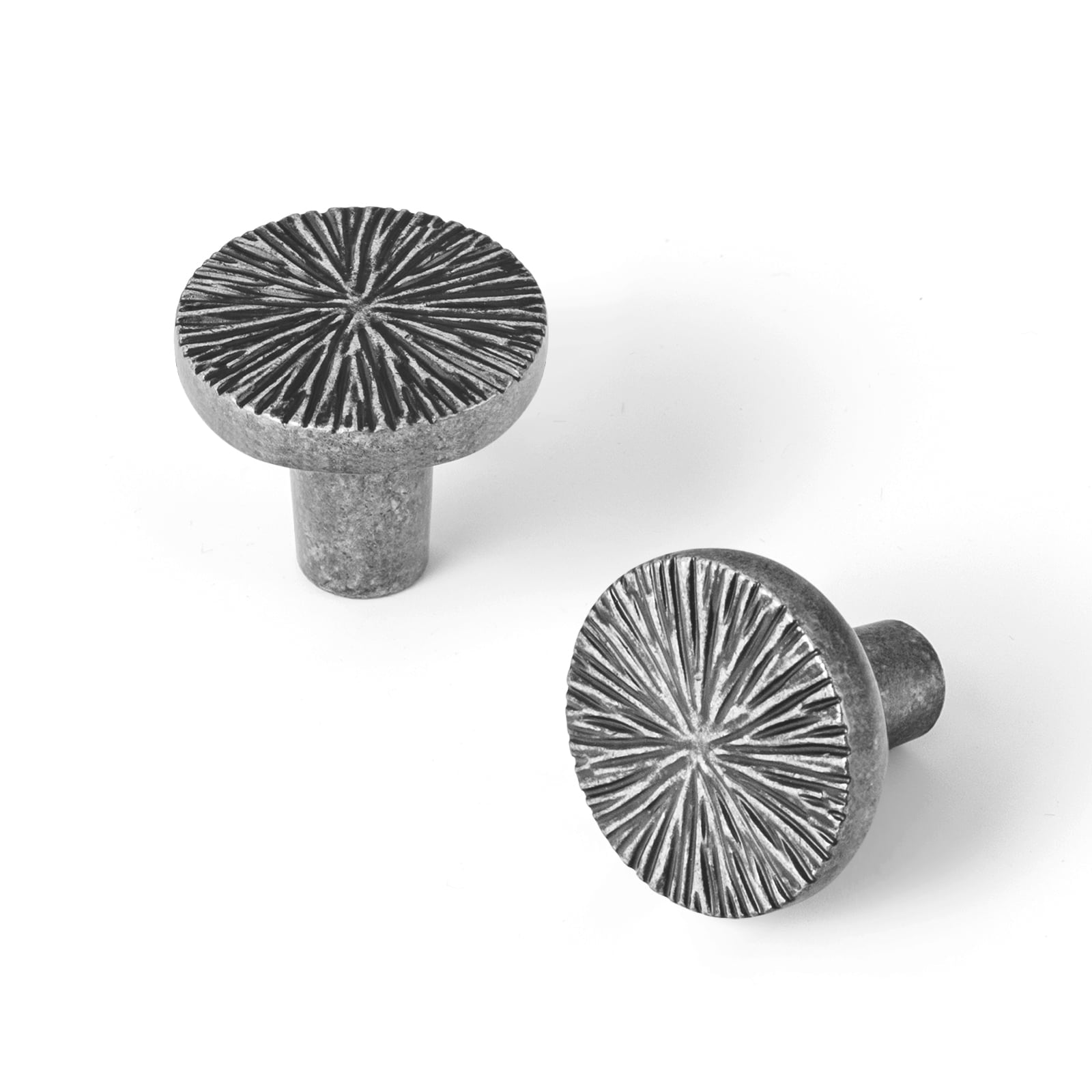 Goo-Ki 12 Pack 1.1''(28 mm) Dia Luxurious & Sturdy Zinc Alloy Cabinet Knobs, Antique Silver Drawer Pulls Handles for Kitchen,Drawer,Cupboard & Wardrobe