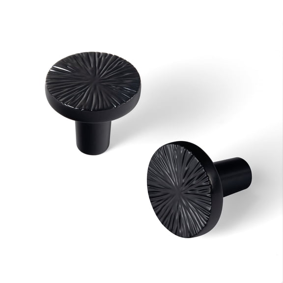 Goo-Ki 12 Pack 1.1''(28 mm) Dia Luxurious & Sturdy Zinc Alloy Cabinet Knobs, Matte Black Drawer Pulls Handles for Kitchen,Drawer,Cupboard & Wardrobe