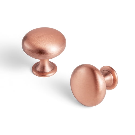 Goo-Ki 12 Pack 1.18" Hole Center Brushed Copper Cabinet Drawer Knobs, Zinc Alloy Cabinet Handles for Bar Cupboard Closet Wardrobe
