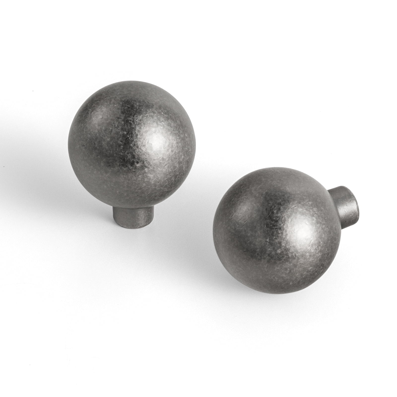 Goo-Ki 12 Pack 1.2 Inch(30mm) Diamenter Antique Silver Cabinet Knobs, Zinc Alloy Minimalist Style Drawer Knobs for Dresser,Wardrobe,Cupboard