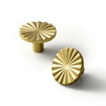 thumbnail image 1 of Goo-Ki 12 Pack 1.5"(38mm) Diameter Brushed Gold Kitchen Cabinet Knob, Closet Classic Zinc Alloy Drawer Knobs with Round Flower Design, 1 of 10