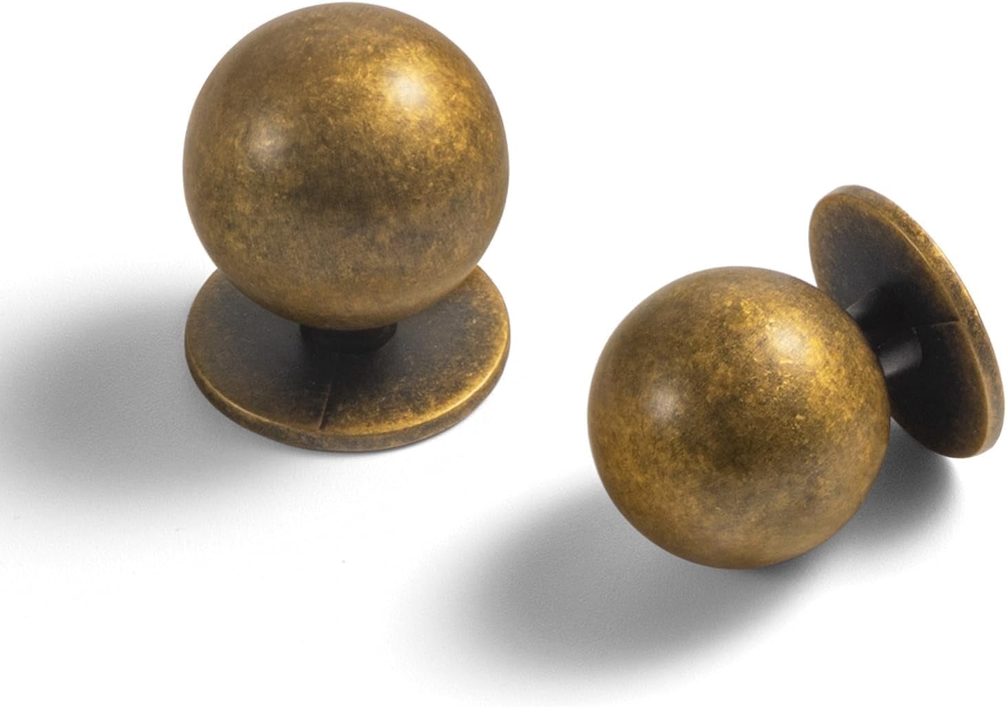 Goo-Ki 12 Pack 1"Diameter Vintage Antique Brass Zinc Alloy Cabinet Knobs Cabinet Handles Hardware for Bedroom, Kitchen