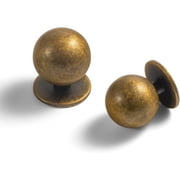 Goo-Ki 12 Pack 1"Diameter Vintage Antique Brass Zinc Alloy Cabinet Knobs Cabinet Handles Hardware for Bedroom, Kitchen