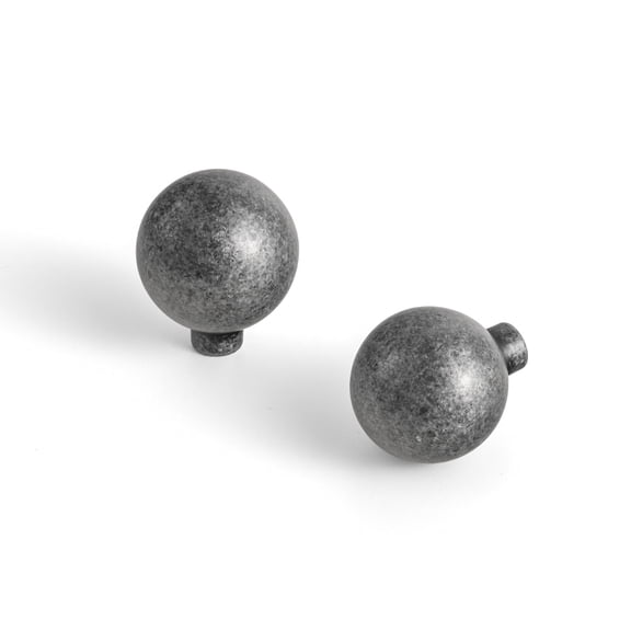 Goo-Ki 12 Pack 1 Inch(25mm) Diamenter Weathered Nickel Cabinet Knobs, Zinc Alloy Minimalist Style Drawer Knobs for Dresser,Wardrobe,Cupboard