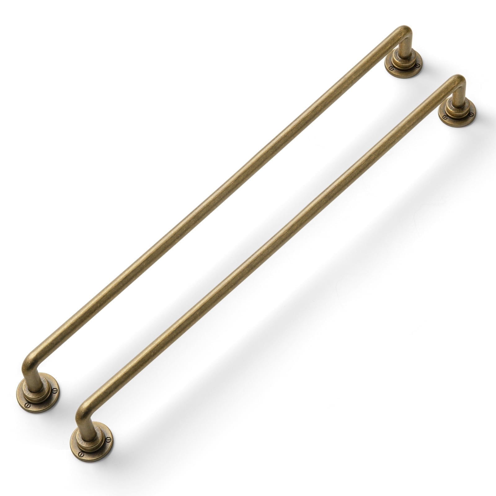 Goo-Ki 12 Pack 12.6'' Center to Center Antique Brass Cabinet Bar Pulls with Backplate, Vintage Classic Retro Drawer Handles Closet Home Kitchen Improvement Hardware