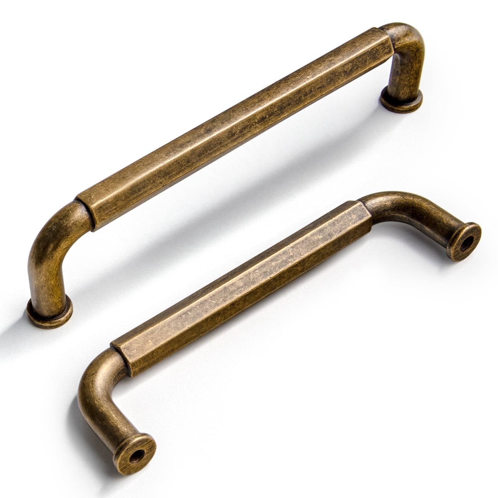 Goo-Ki 12 Pack 3.8''(96 mm) Hole Centers Zinc Alloy Cabinet Handles, Antique Brass Cabinet Pulls for Kitchen,Drawer,Cupboard & Wardrobe