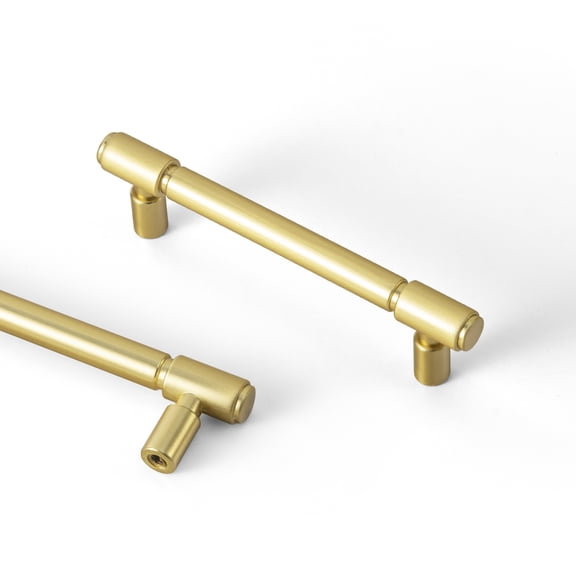 Goo-Ki 12 Pack 3.8'' Hole Center Brushed Brass Kitchen Cabinet Pulls, Modern Drawer Handles Closet Classic Kitchen Hardware for Bedroom