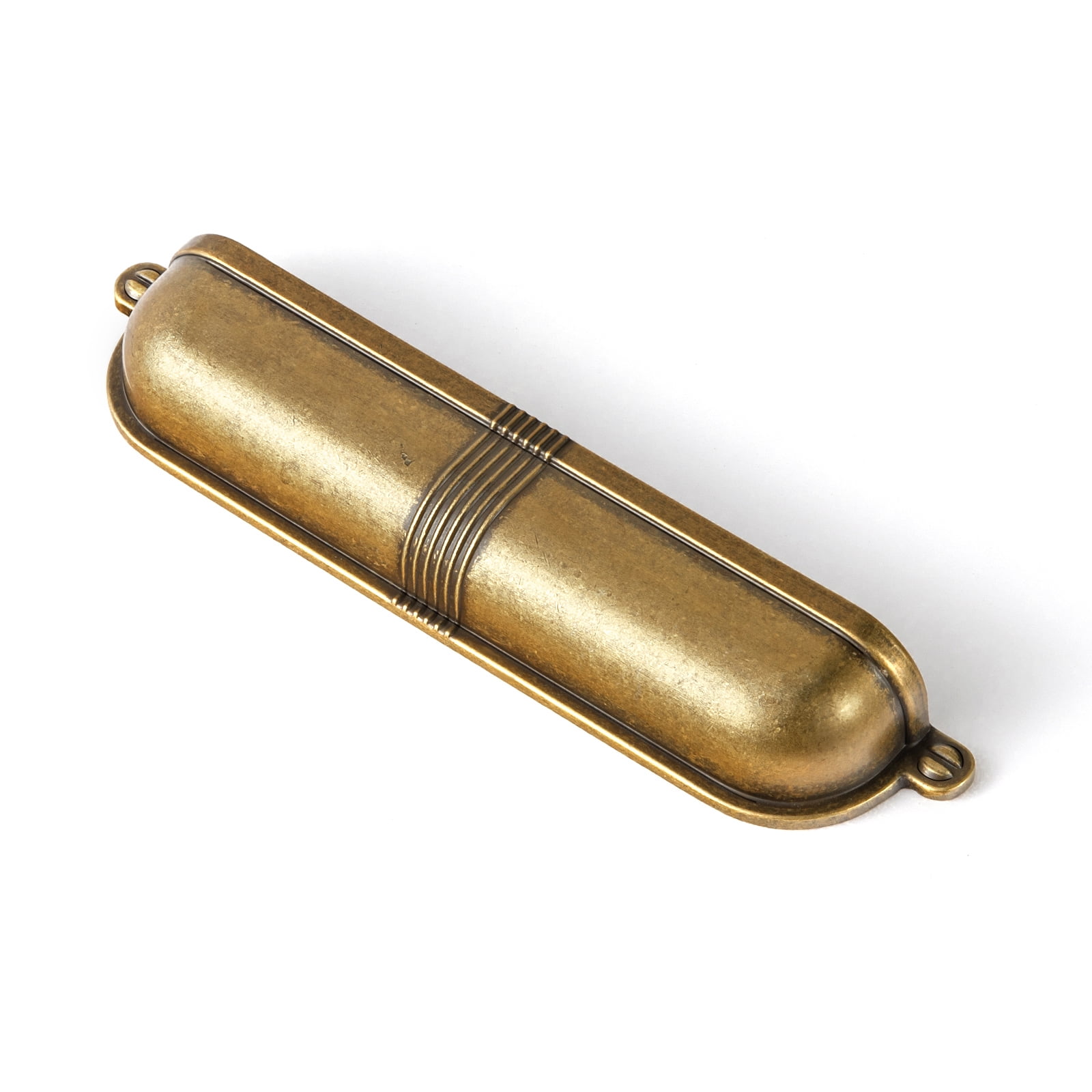 Goo-Ki 12 Pack 5''(128 MM) Hole Centers Antique Brass Cabinet Handles, Luxury Zinc Alloy Cabinet Cup Pulls for Dresser,Drawer,and Cupboard