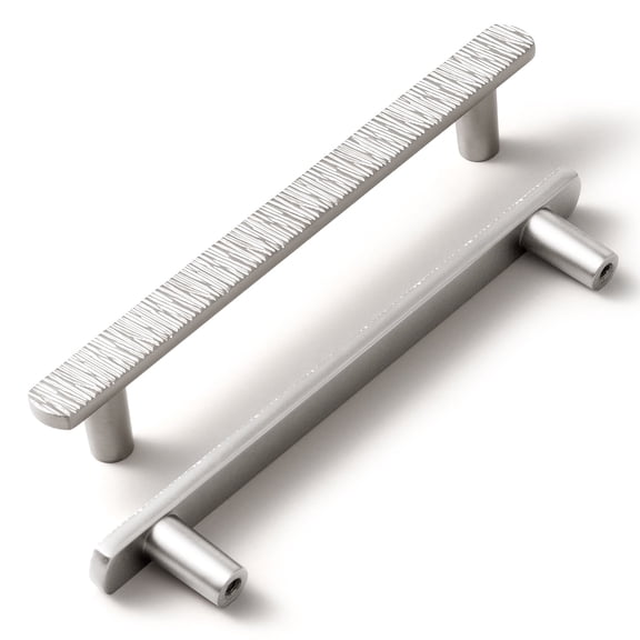 Goo-Ki 12 Pack 5''(128 mm) Hole Centers Luxurious & Sturdy Zinc Alloy Cabinet Handls, Satin Nickel Cabinet Pulls for Kitchen,Drawer,Cupboard & Wardrobe