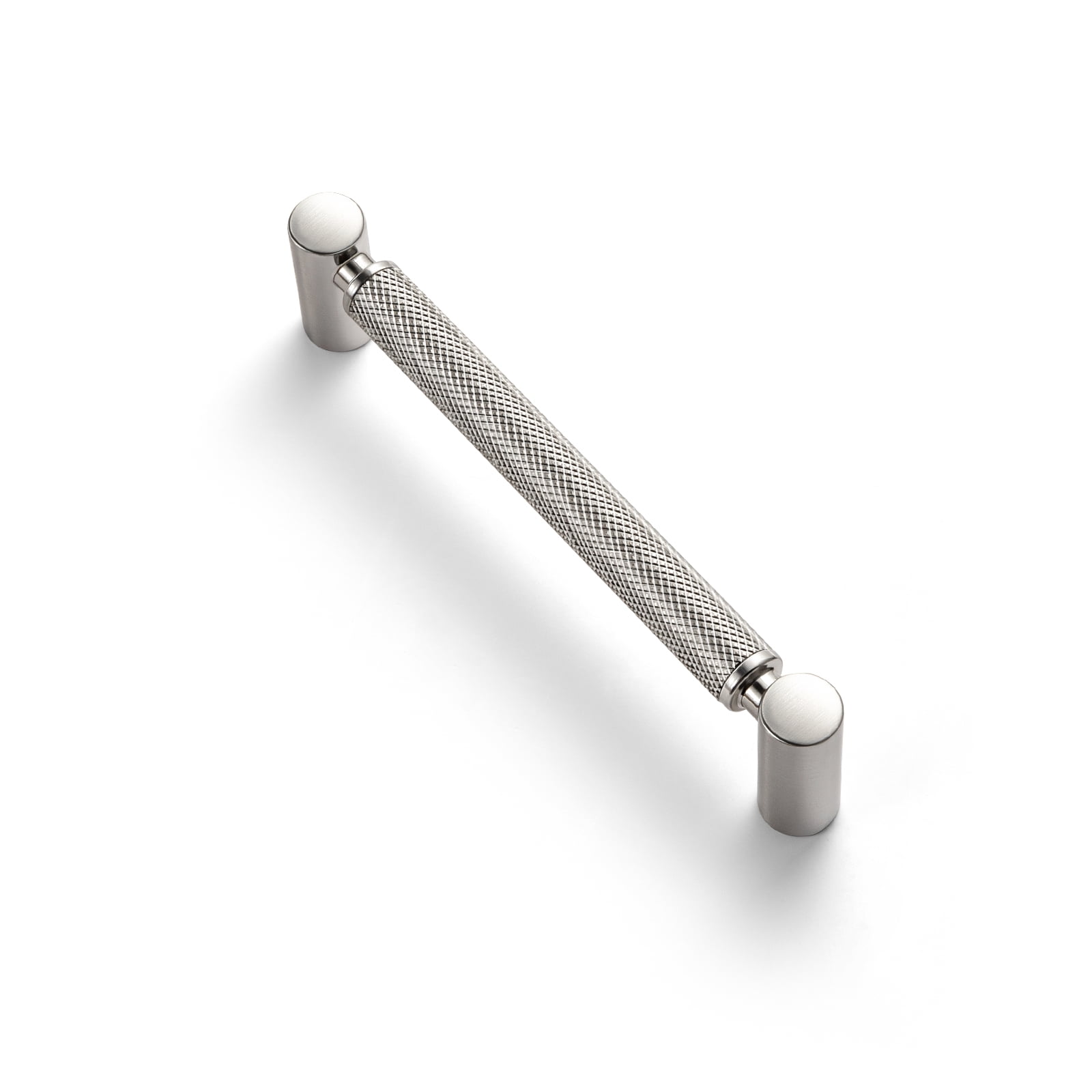 Goo-Ki 12 Pack 5''(128mm) Hole Center Satin Nickel Cabinet Pulls, Zinc Alloy Knurled Grip Cabinet Handles for Drawer,Dresser,Cupboard Wardrobe Cabinet