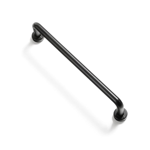Goo-Ki 12 Pack 5" Hole Center Matte Black Kitchen Cabinet Handles, Modern Zinc Alloy Kitchen Drawer Pulls Dresser Hardware for Bedroom