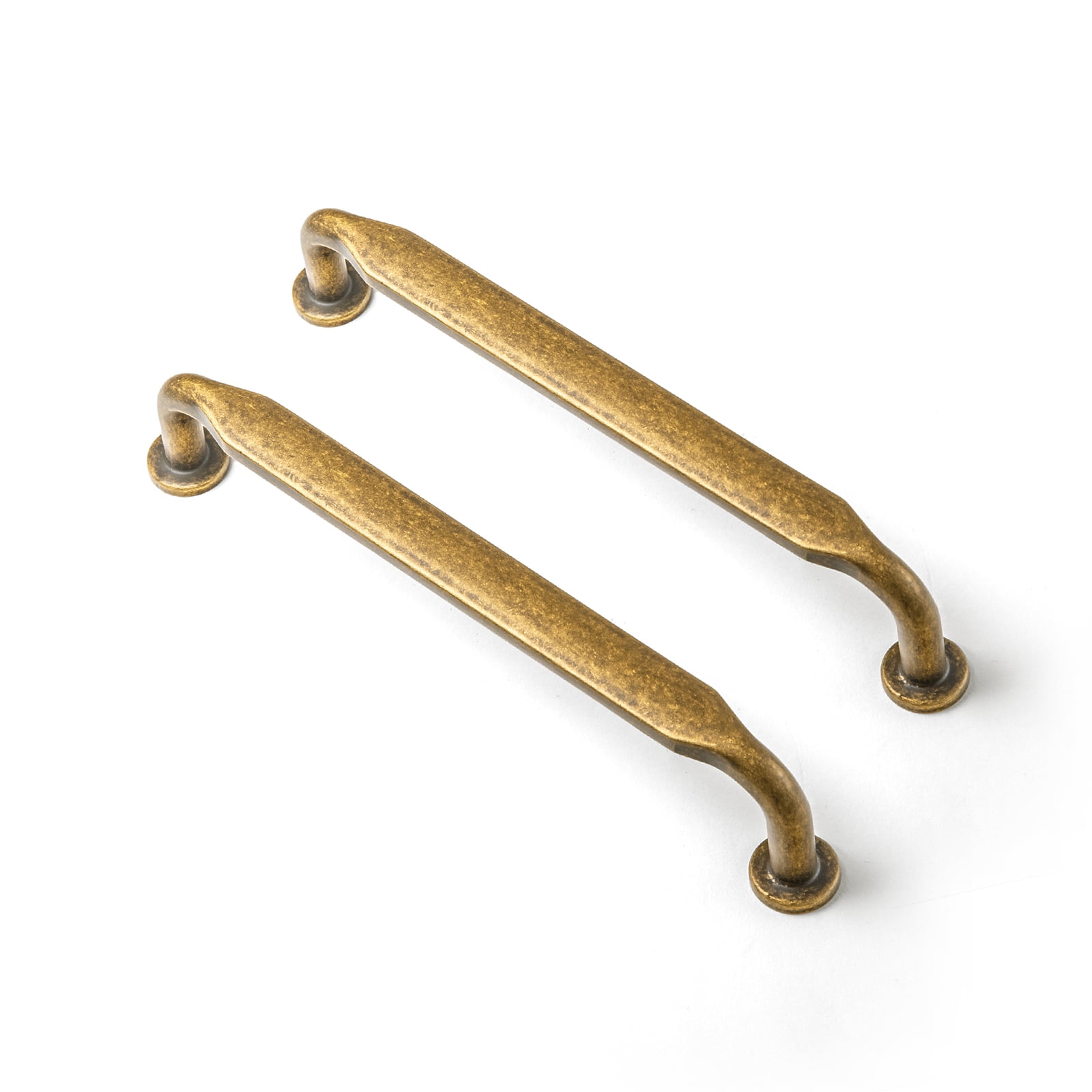 Goo-Ki 12 Pack 5''Hole Centers Antique Brass Cabinet Pulls, Closet Classic Zinc Alloy Cabinet Handles for Dresser,Drawer,and Cupboard