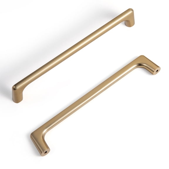 Goo-Ki 12 Pack 6.3''(160mm) Hole Center Champagne Bronze Cabinet Pulls, Zinc Alloy Minimalist Style Cabinet Handles for Drawer,Dresser,Cupboard Wardrobe Cabinet