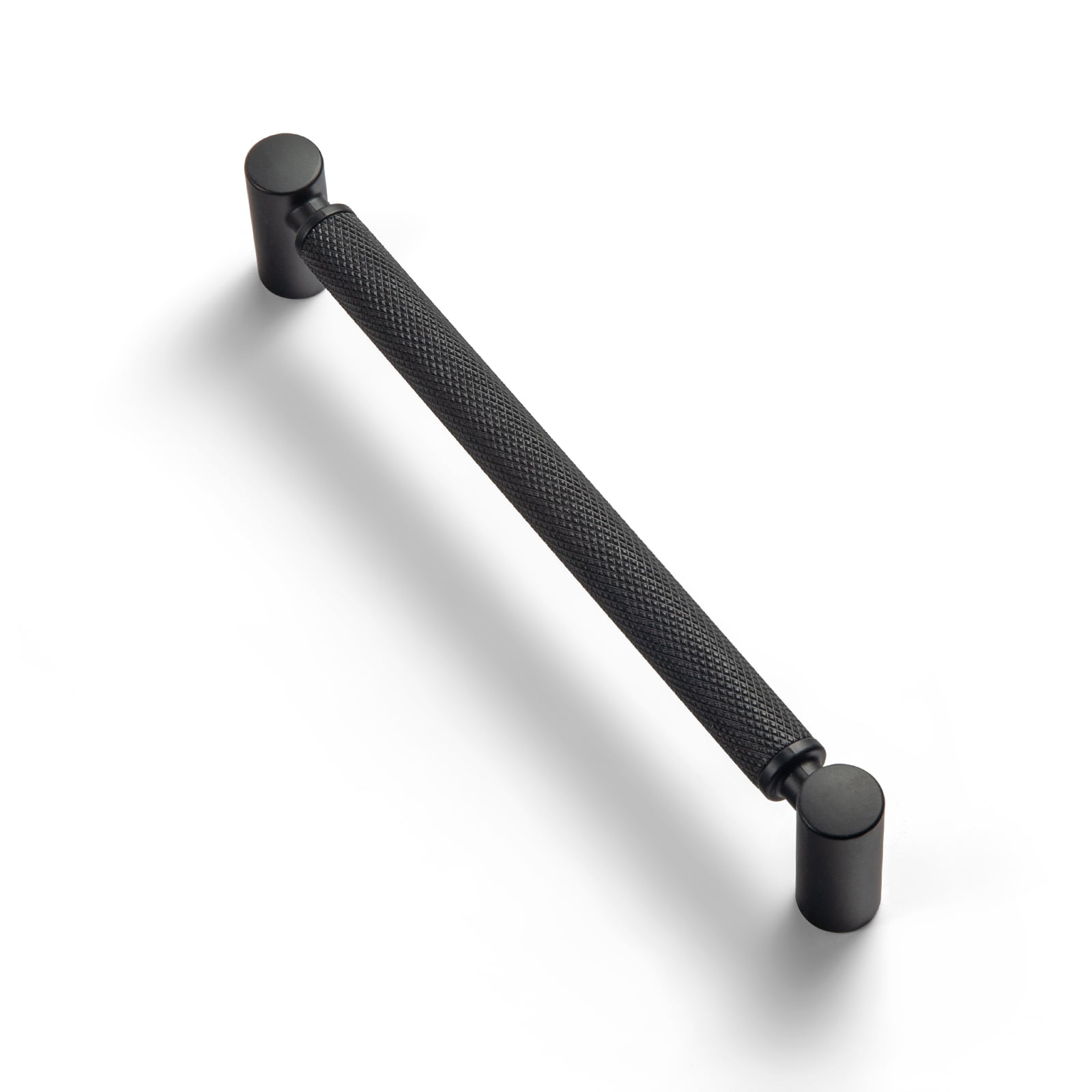 Goo-Ki 12 Pack 7.6''(192mm) Hole Center Matte Black Cabinet Pulls, Zinc Alloy Knurled Grip Cabinet Handles for Drawer,Dresser,Cupboard Wardrobe Cabinet