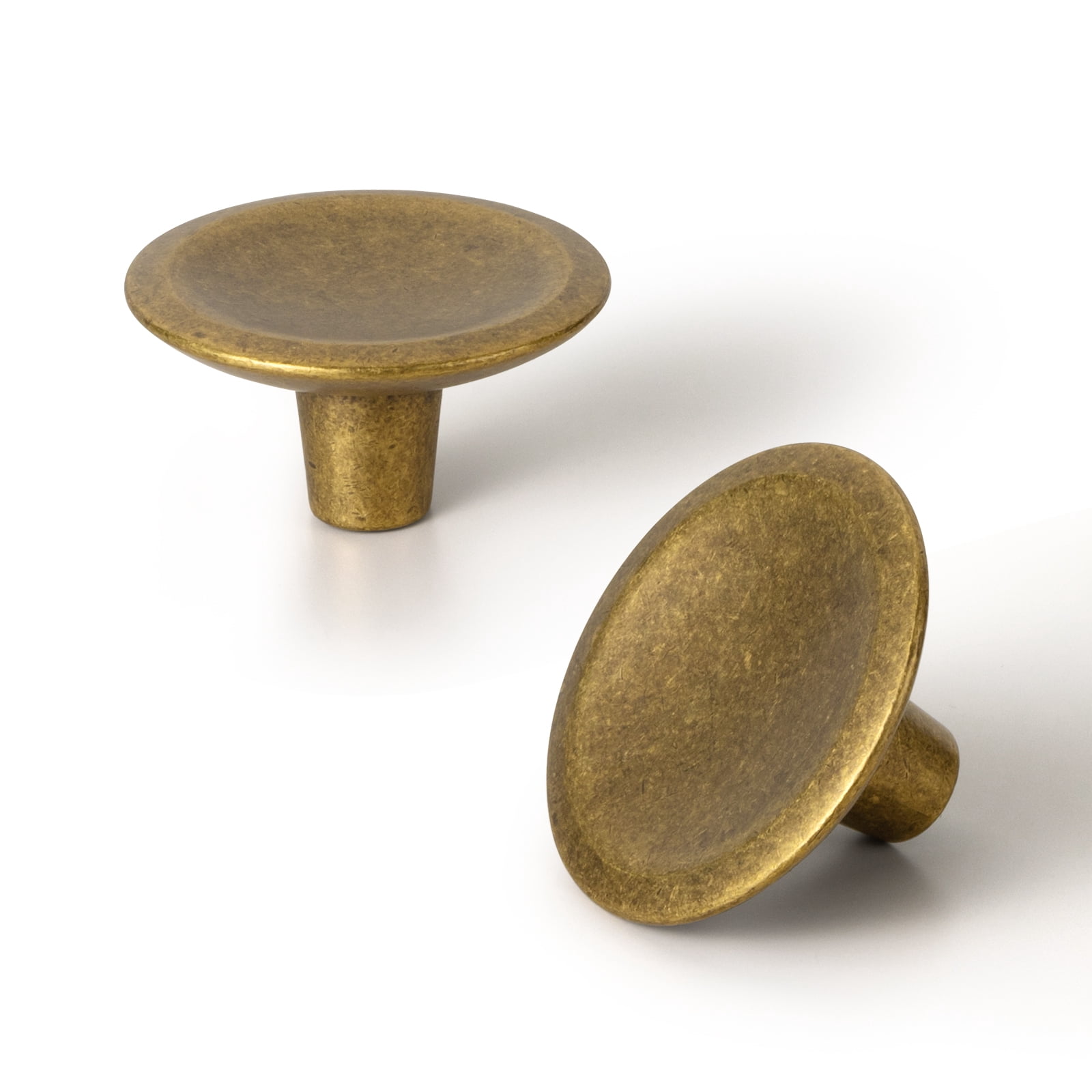 Goo-Ki 12 Pack Antique Brass Cabinet Drawer Knobs, Zinc Alloy Cabinet Handles 1-7/8''Diameter for Dresser,Wardrobe,Cupboard