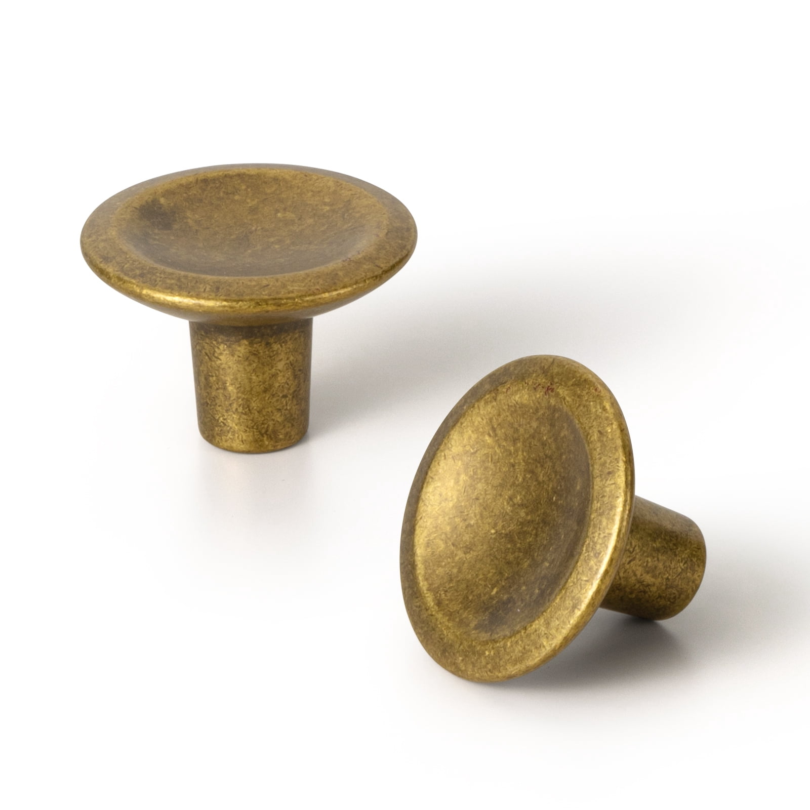 Goo-Ki 12 Pack Antique Brass Cabinet Drawer Knobs, Zinc Alloy Cabinet Handles 1''Diameter for Dresser,Wardrobe,Cupboard