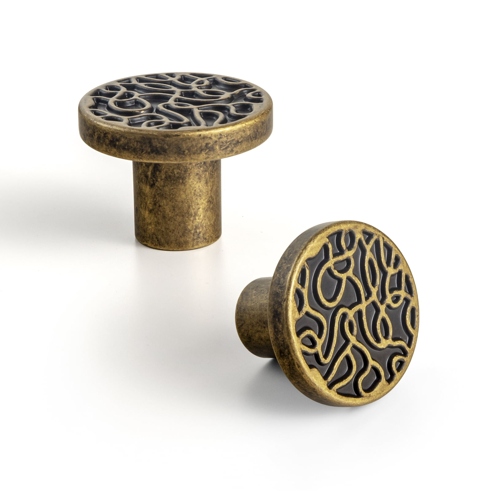 Goo-Ki 12 Pack Antique Brass Cabinet Drawer Knobs, Zinc Alloy Cabinet Handles Hardware for Dresser,Wardrobe,Cupboard (2057)