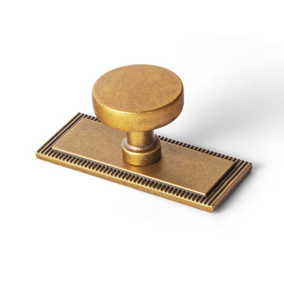 Goo-Ki 12 Pack Antique Brass Cabinet Drawer Knobs with Backplate, Single Hole Zinc Alloy Brass Knobs Kitchen Hardware for Dresser,Cupboard,Wardrobe