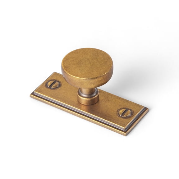 Goo-Ki 12 Pack Antique Brass Cabinet Drawer Knobs with Backplate, Single Hole Zinc Alloy Cabinet Kitchen Handles for,Dresser,Cupboard,Wardrobe