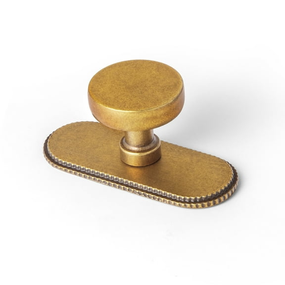 Goo-Ki 12 Pack Antique Brass Cabinet Drawer Knobs with Backplate, Single Hole Zinc Alloy Vintage Retro Brass Knobs for Dresser,Cupboard,Wardrobe