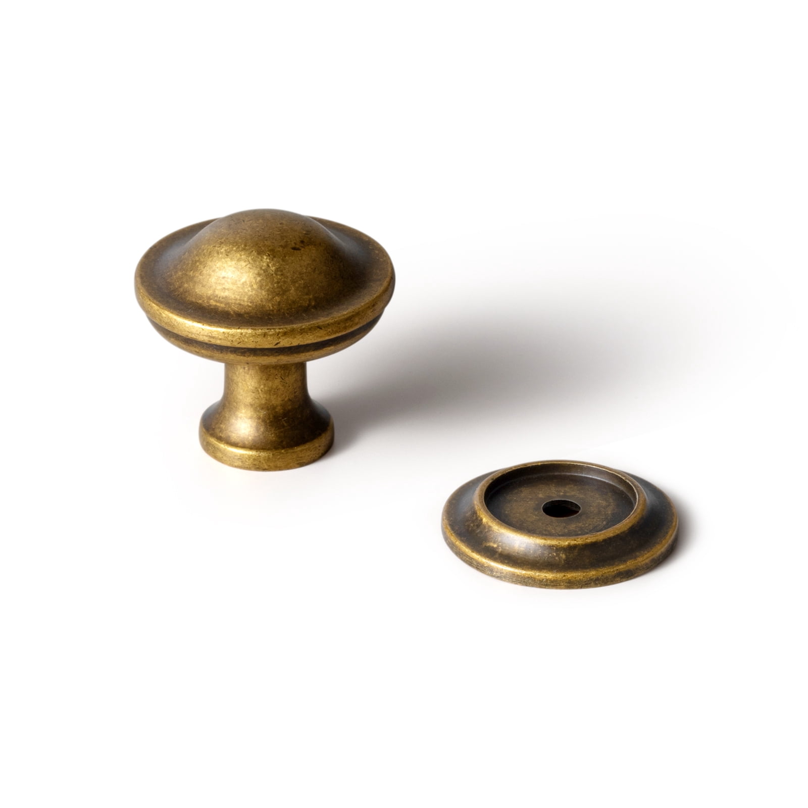 Goo-Ki 12 Pack Antique Brass Cabinet Drawer Knobs with Backplate, Zinc Alloy Cabinet Handles Hardware for Dresser,Wardrobe,Cupboard