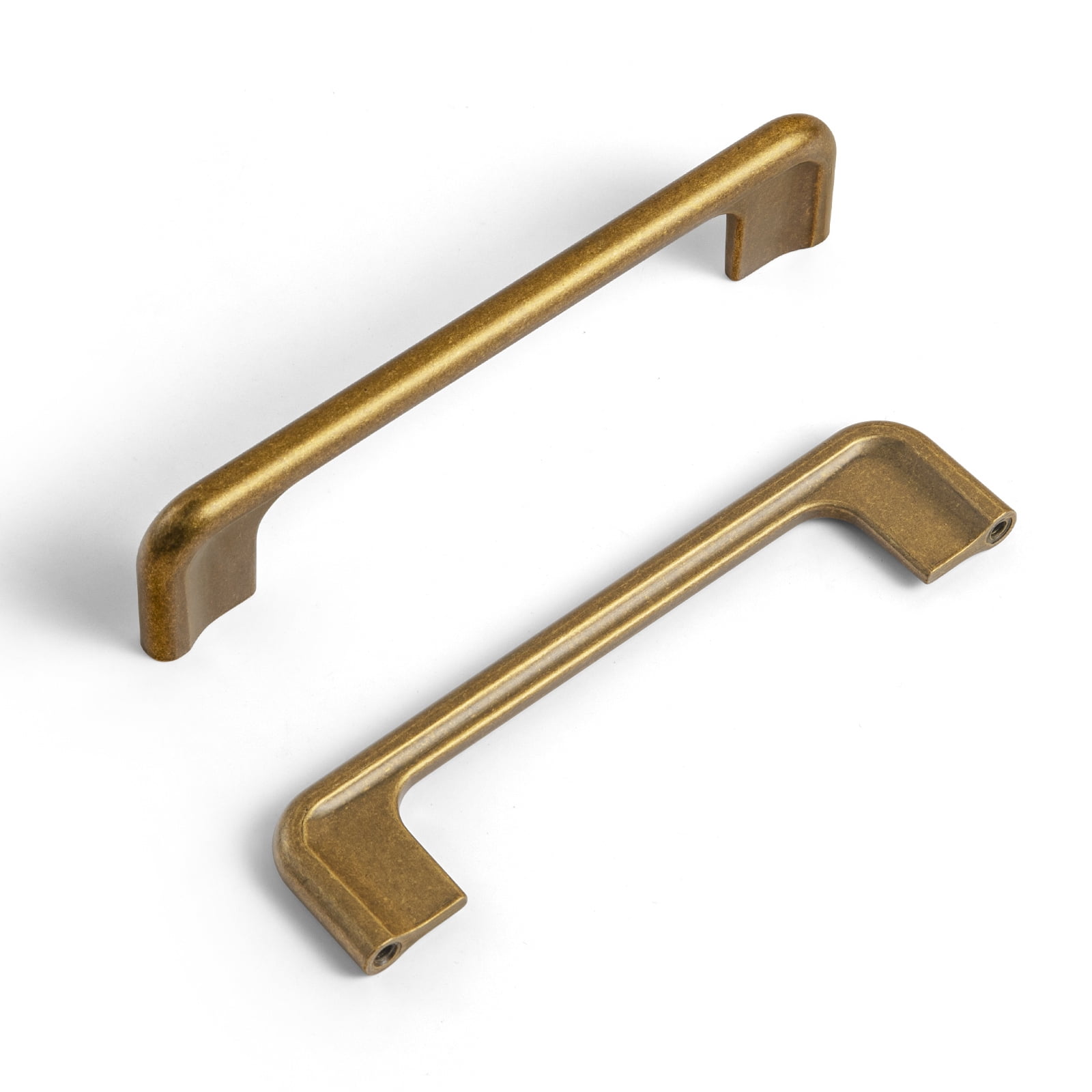 Goo-Ki 12 Pack Antique Brass Cabinet Handles of 5''(128mm) Hole Center, Zinc Alloy Cabinet Pulls for Drawer,Dresser,Cupboard (2057) Wardrobe,