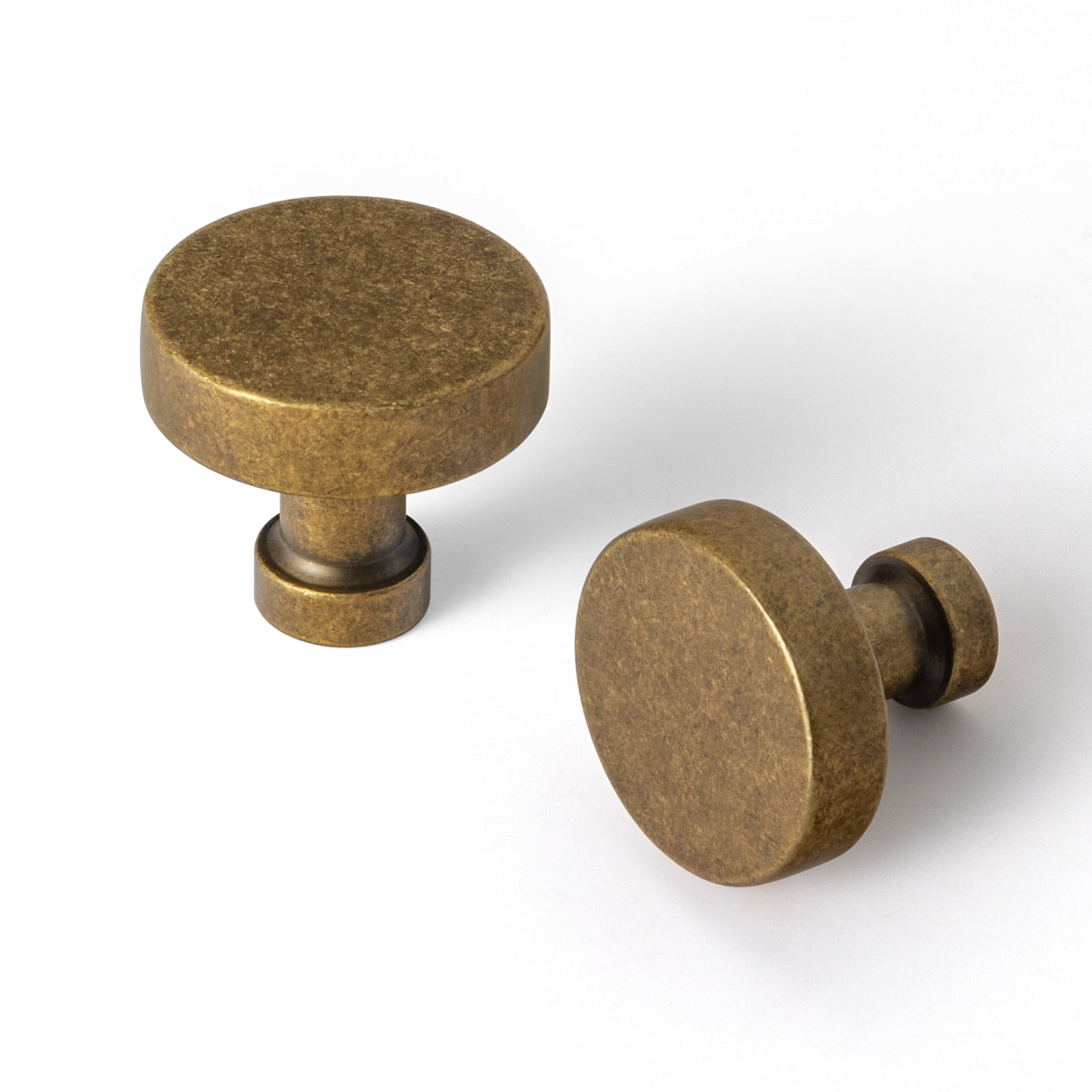 Goo-Ki 12 Pack Antique Brass Cabinet Knob Drawer Knobs, Solid Zinc Alloy Vintage Bronze Retro Single Hole Drawer Knobs Kitchen Hardware for Closet,Wardrobe,Dresser,Cupboard