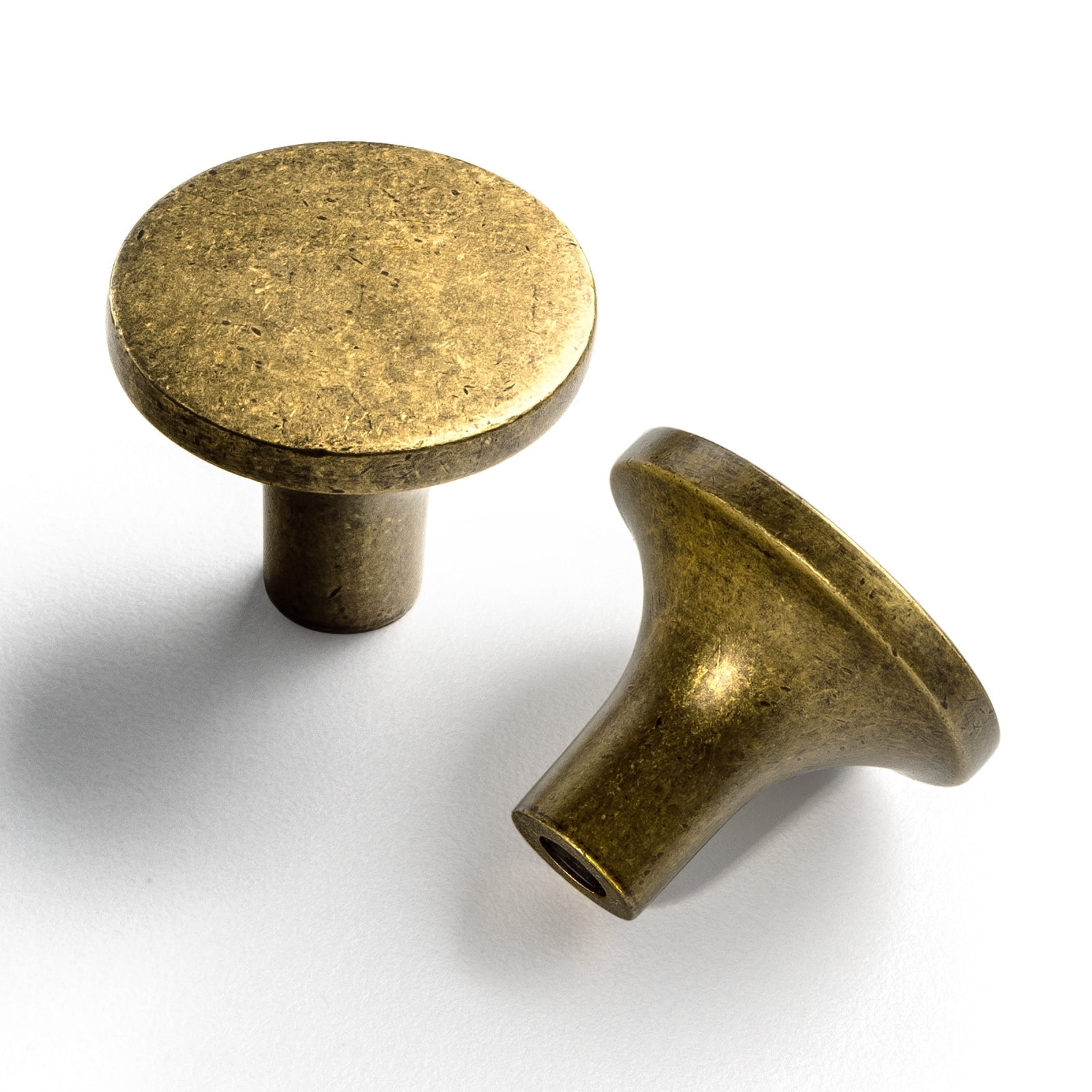 Goo-Ki 12 Pack Antique Brass Cabinet Knobs,1.3 Inch(32mm) Zinc Alloy Drawer Knobs for Dresser,Wardrobe,Cupboard,Kitchen Hardware