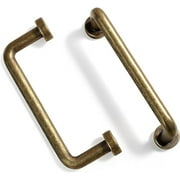 Goo-Ki 12 Pack Antique Brass Cabinet Pulls 2.5" Hole Center Classic Vintage Retro Drawer Handles Kitchen Cupboard Bathroom Dresser Cabinet Hardware