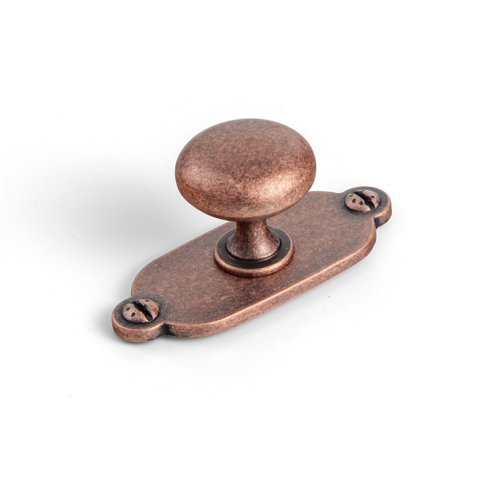 Goo-Ki 12 Pack Antique Copper Zinc Alloy Cabinet Knobs with Backplate, Single Hole Center Drawer Pulls Hardware for Dresser,Wardrobe & Cupboard
