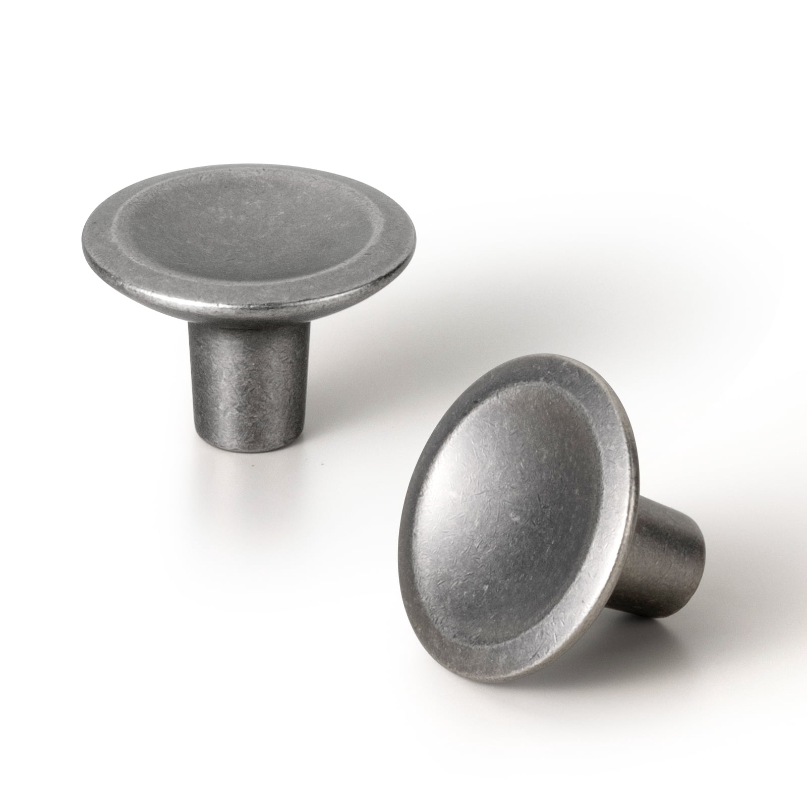 Goo-Ki 12 Pack Antique Silver Cabinet Drawer Knobs, Zinc Alloy Cabinet Handles 1''Diameter for Dresser,Wardrobe,Cupboard