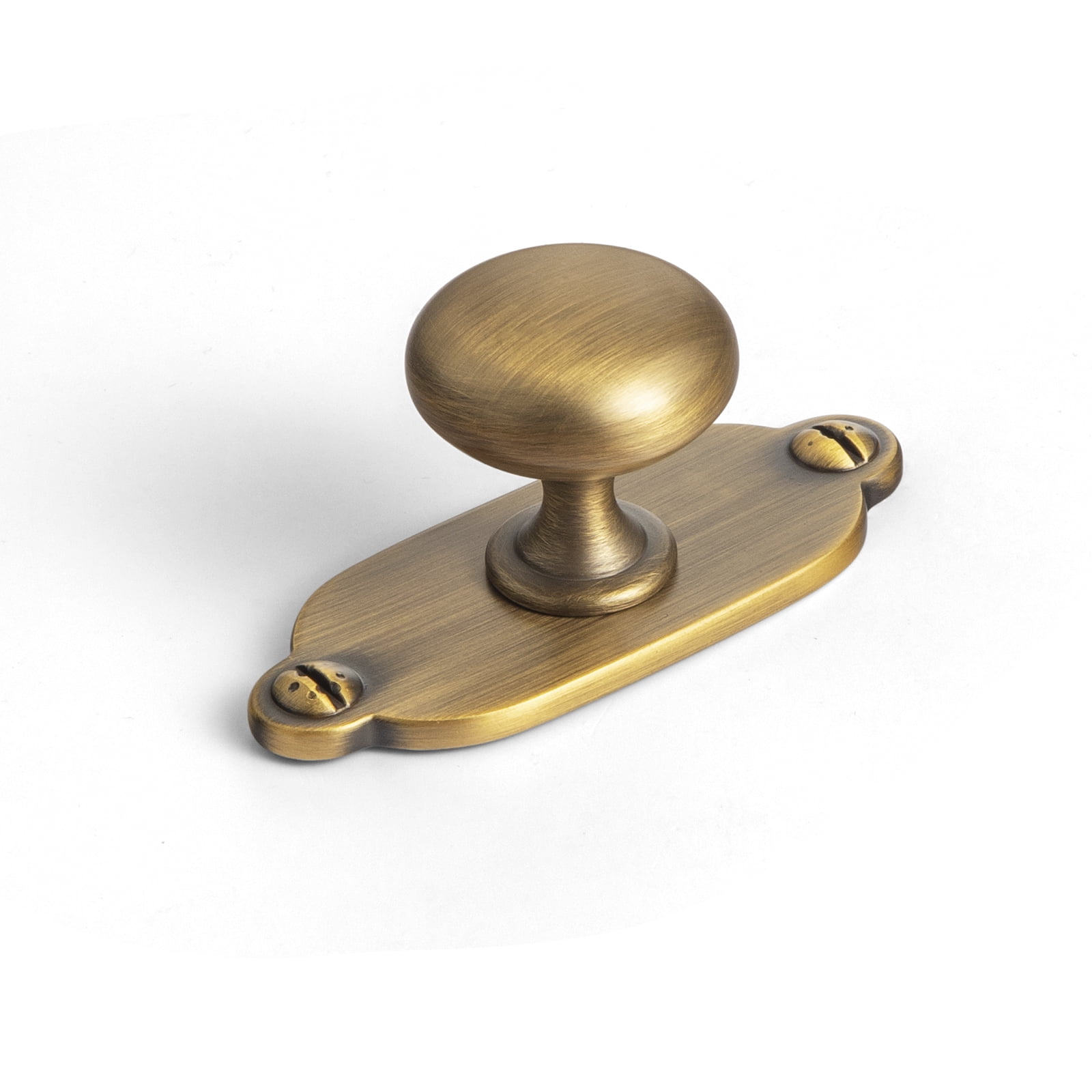 Goo-Ki 12 Pack Brushed Bronze Cabinet Knobs with Backplate for Drawer Cupboard, Single Hole/Screw Drawer Knob Pulls Handle Zinc Alloy Hardware (8611-G013)