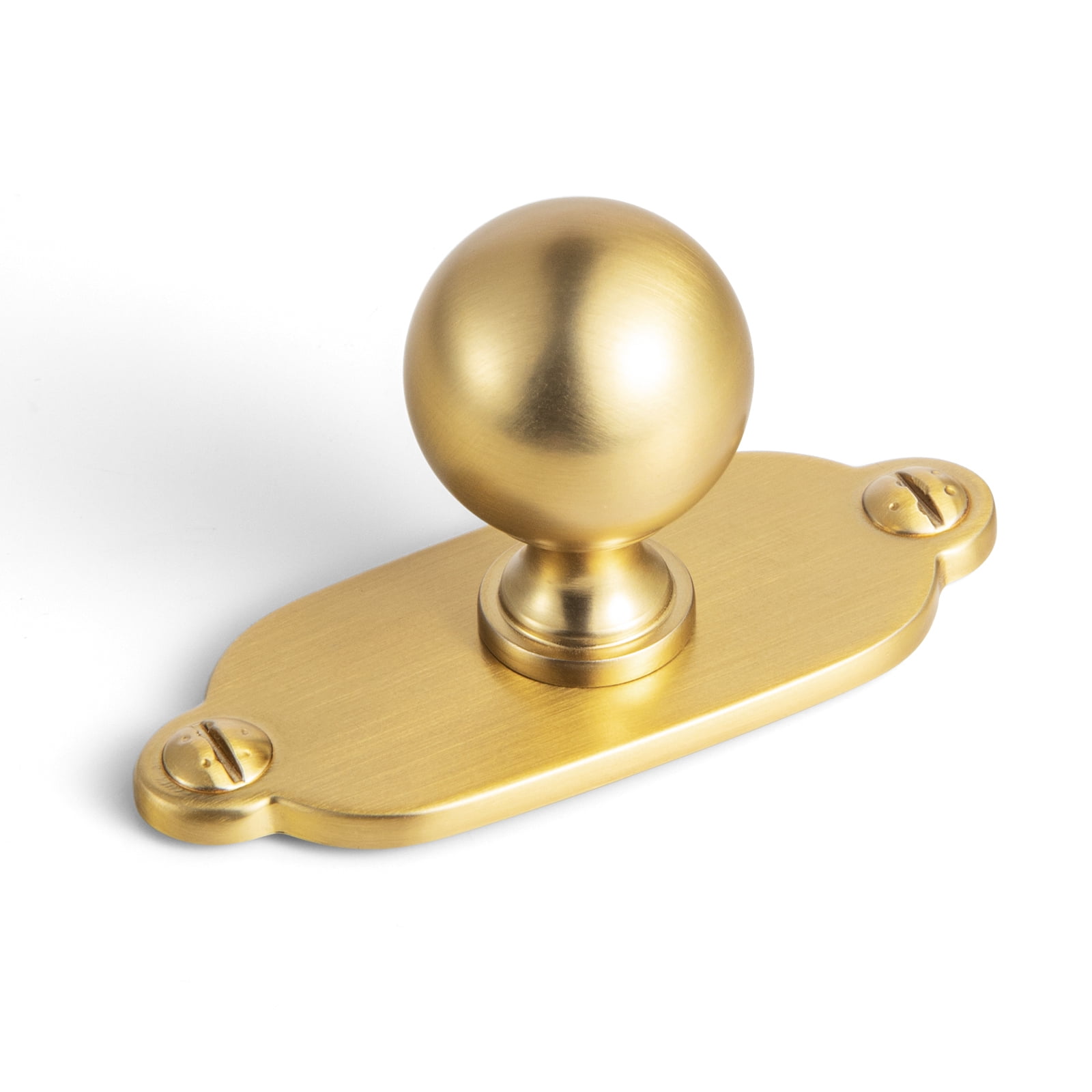 Goo-Ki 12 Pack Brushed Gold Cabinet Knobs with Backplate for Drawer Cupboard, 0.94" Dia Drawer Knob Handle Zinc Alloy Hardware