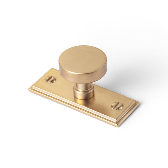 Goo-Ki 12 Pack Champagne Bronze Cabinet Drawer Knobs with Backplate, Single Hole Zinc Alloy Cabinet Kitchen Handles for,Dresser,Cupboard,Wardrobe