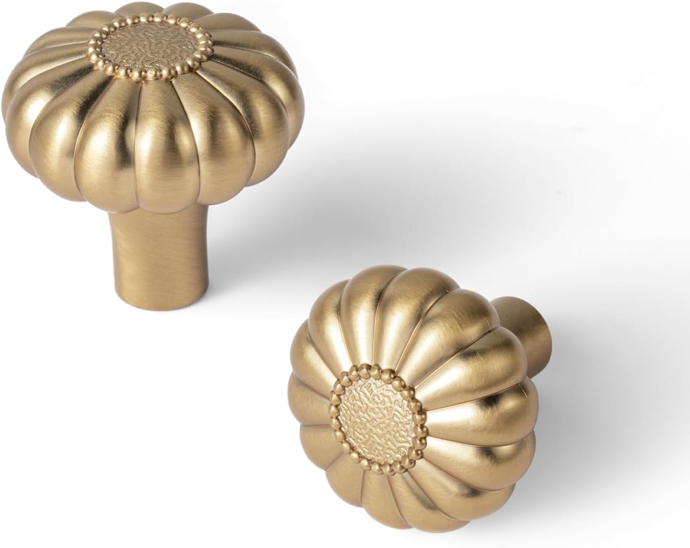 Goo-Ki 12 Pack Elegant Bloom Champagne Bronze Cabinet Knobs, Drawer Pulls for Kitchen, Dresser Cabinet Hardware, 1-1/4 Inches Diameter Handles