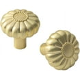 thumbnail image 1 of Goo-Ki 12 Pack Elegant Golden Bloom Brushed Brass Cabinet Knobs, Drawer Pulls for Kitchen, Dresser Cabinet Hardware, 1-1/4 Inches Diameter Handles, 1 of 8